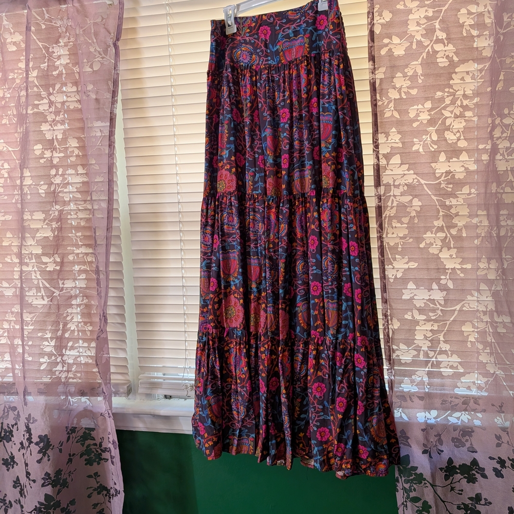 NATURAL LIFE Colorful Floral Maxi Skirt